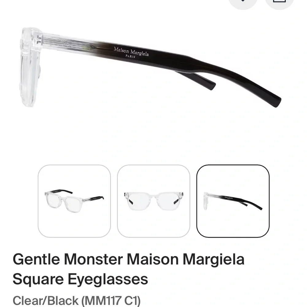 Maison Martin Margiela Clear and Black Eyeglasses